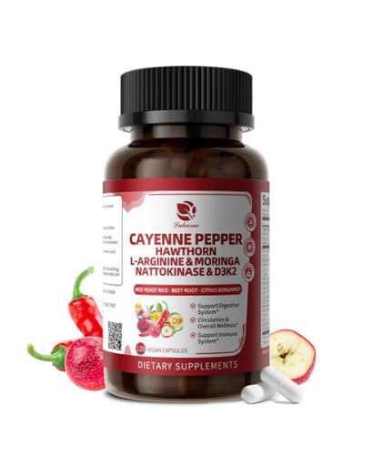 Cayenne Pepper Hawthorn L-Arginine & Moringa Nattokinase & D3K2