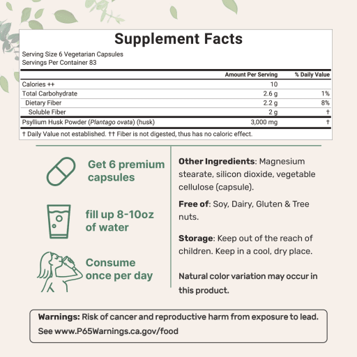 Psyllium Husk 3000 mg