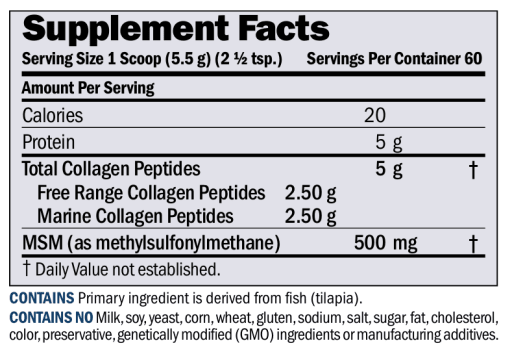Marine & Free Range Collagen Peptides with MSM