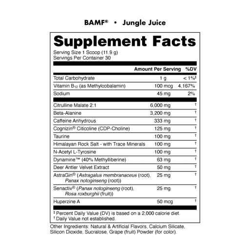 BAMF High Stimulant Nootropic Pre-Workout (Jungle Juice)