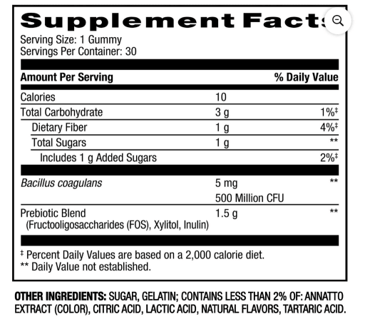 Probiotic + Prebiotic Adult Gummy