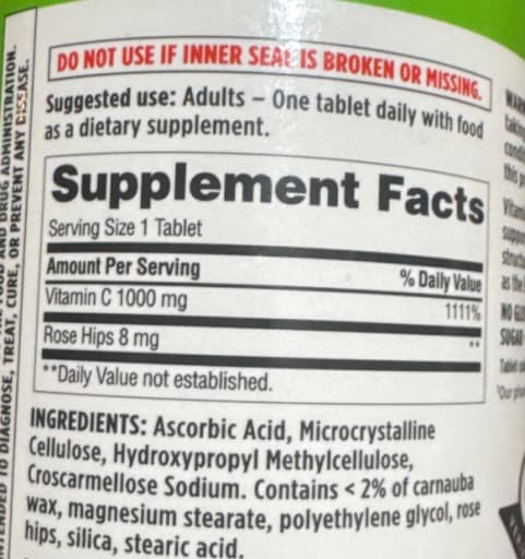 Vitamin C 1000 mg with Natural Rose Hips