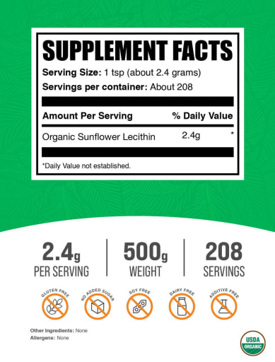 Organic Sunflower Lecithin Powder