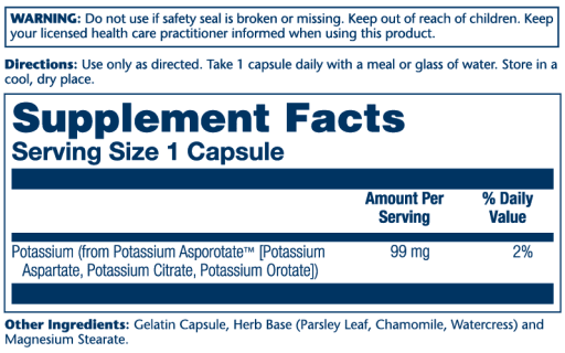 Potassium Asporotate 99mg