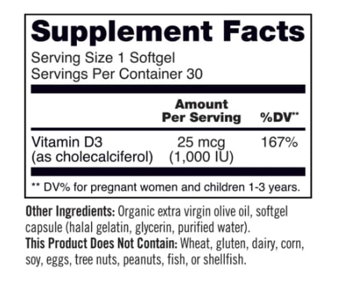 Vitamin D3 25 mcg