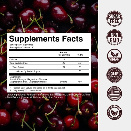 High Absorption Magnesium+ Gummies (Cherry)