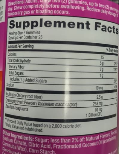 Women's Prebiotic + Probiotic Gummies with Cranberry
