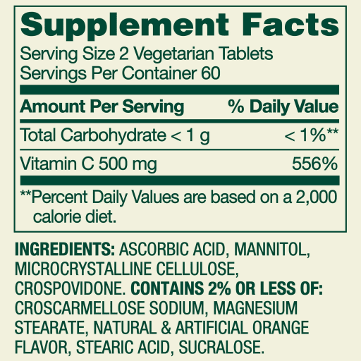 Fast Dissolve Vitamin C 500 mg
