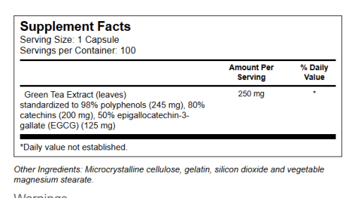 Green Tea Extract 250 mg