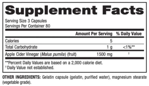 Apple Cider Vinegar 1500 mg