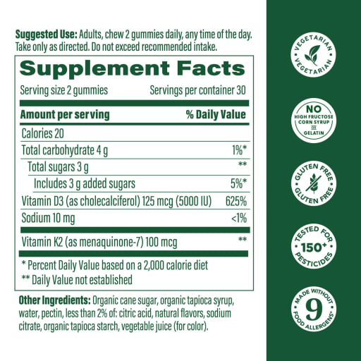 Vitamin D3 & K2 5000 IU Gummies