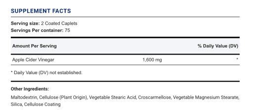 Mega Potency Apple Cider Vinegar 1600 mg