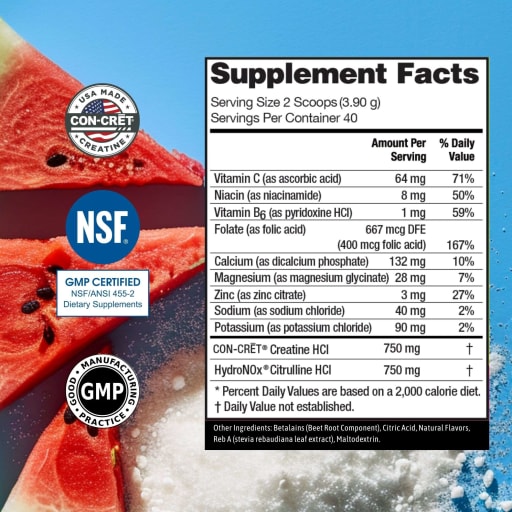 Creatine HCl + Nitric Oxide & Beet Root (Sour Watermelon)