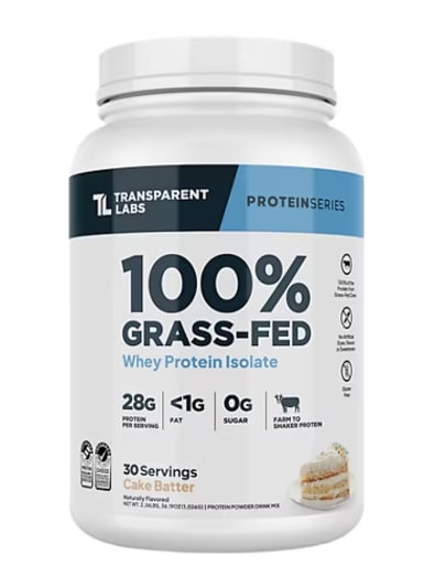 100% Grass-Fed Whey Protein Isolate (Cake Batter)