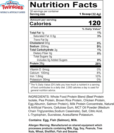 MRE Lite Whole Food Protein (Hostess Twinkies)