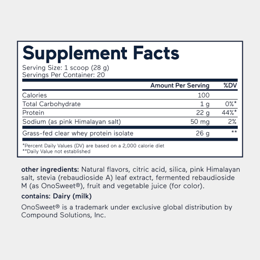 grass-fed whey protein isolate+ (pink lemonade)