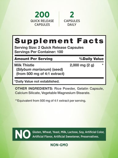 Milk Thistle Seed Extract 2000 mg