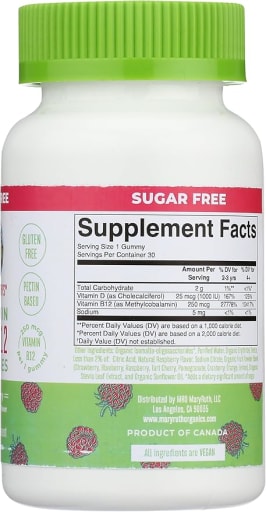 Sugar Free Vitamin D3 + B12 Gummies (Strawberry)
