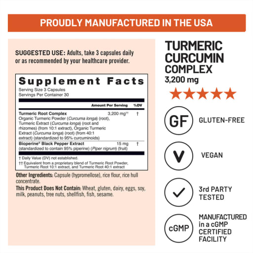 Turmeric Curcumin Complex 3200 mg