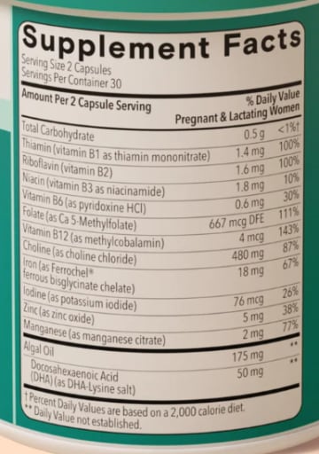 Prenatal Multivitamin & Choline, Folate, DHA