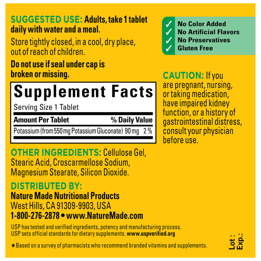 Potassium Gluconate 550 mg