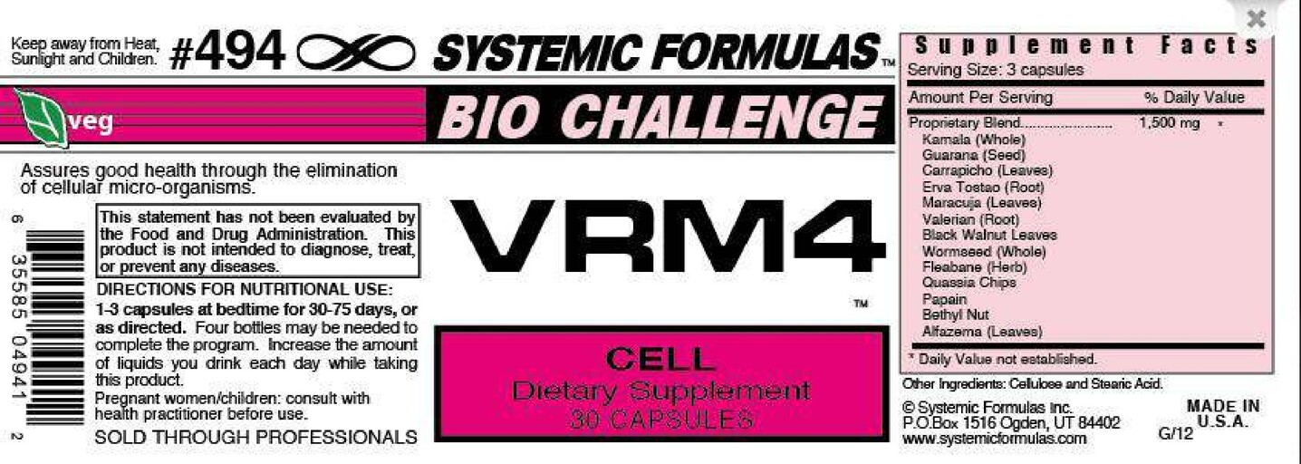 Systemic Formulas Vrm1 Systemic Formulas Bio Challenge - VRM4 Cell - SuppCo