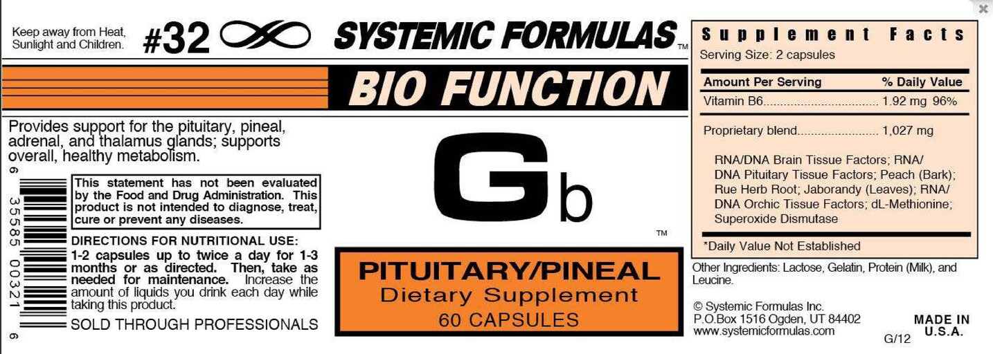 Systemic Formulas Bio Function - Gb Pituitary/Pineal - SuppCo