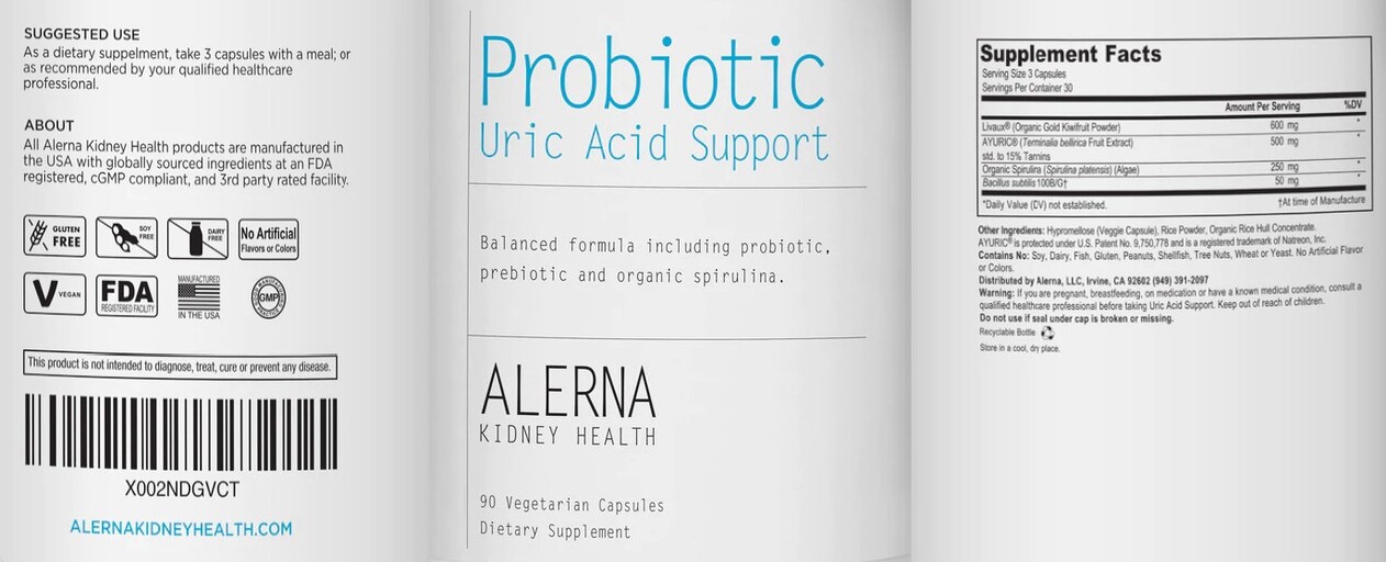 Alerna Kidney Health - Probiotic Uric Acid Support - SuppCo