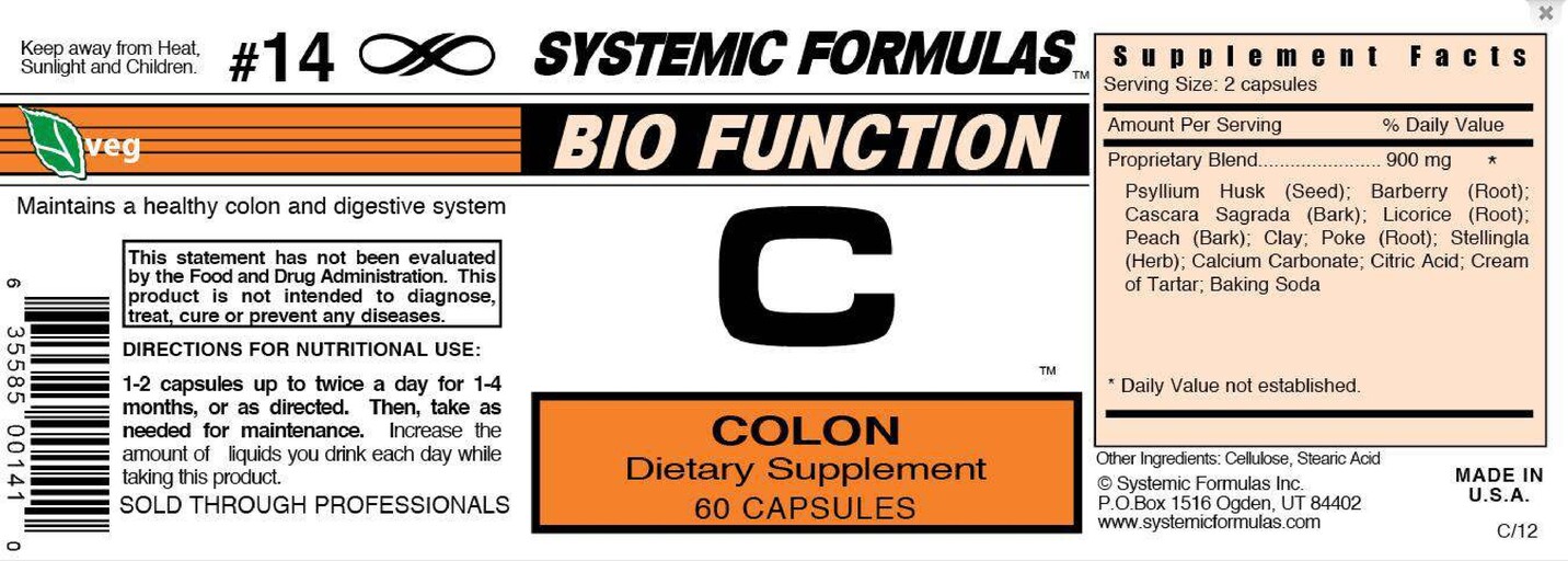 Systemic Formulas Website Systemic Formulas Bio Function - C Colon - SuppCo