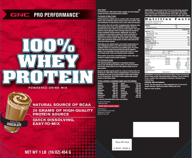 GNC Pro Performance - 100% Whey Protein Powdered Drink Mix Chocolate ...