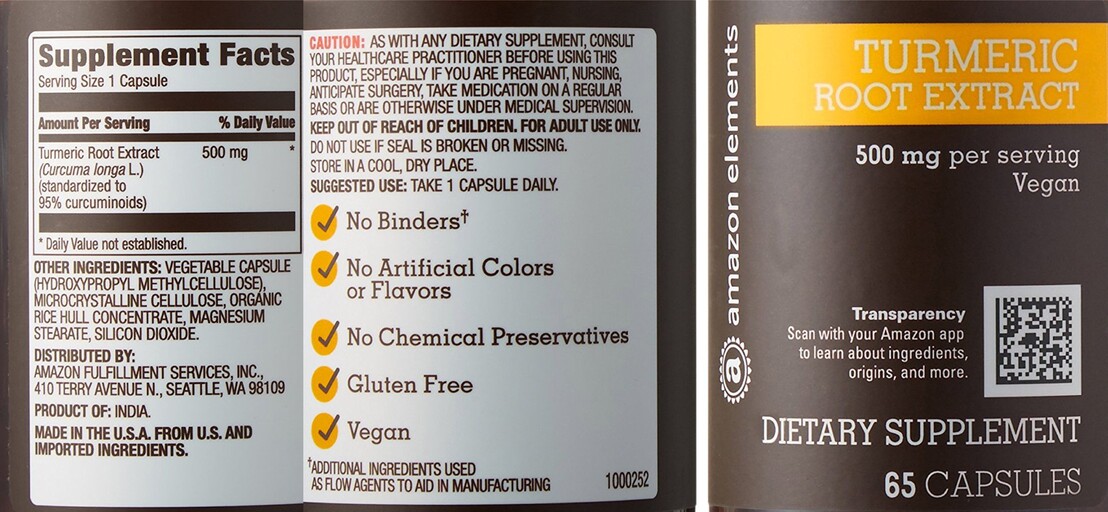 Amazon Elements - Turmeric Root Powder 500 mg (Discontinued) - SuppCo