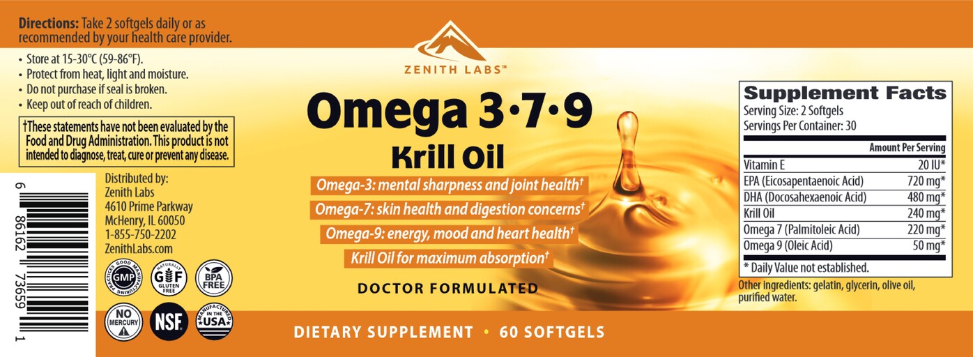 Zenith Labs Omega 3-7-9 Krill Oil | SuppCo