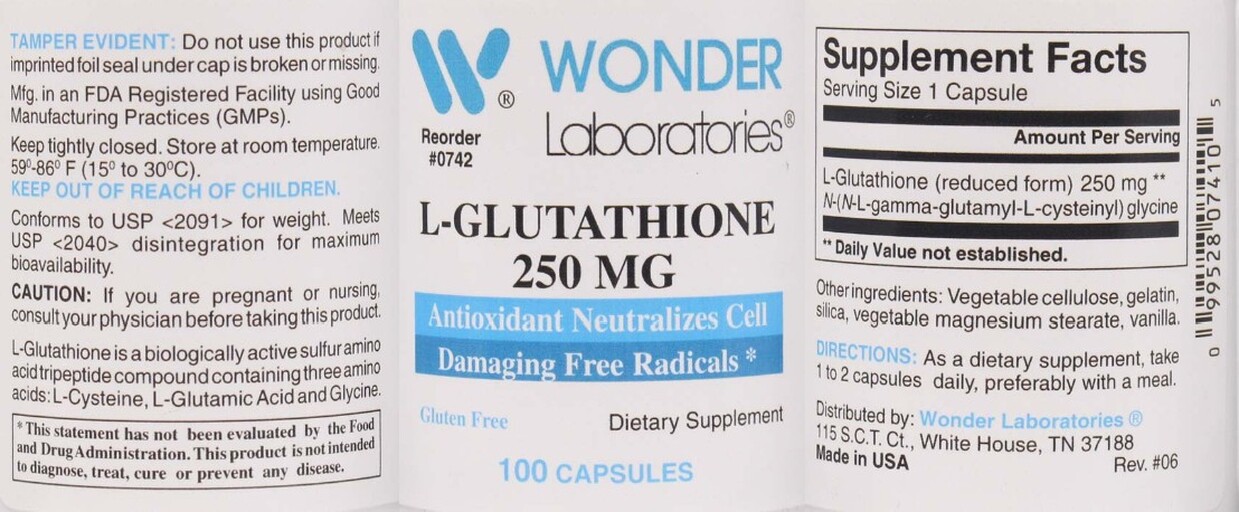 Wonder Labs L-Glutathione 250 mg