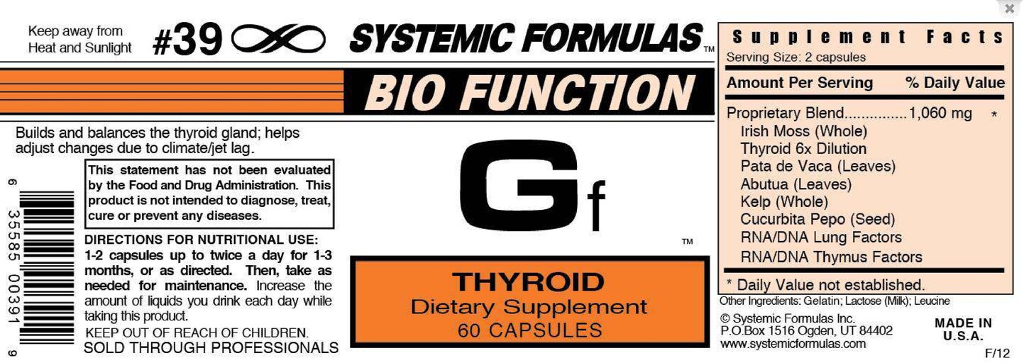 Systemic Formulas Website Systemic Formulas Bio Function - Gf Thyroid - SuppCo