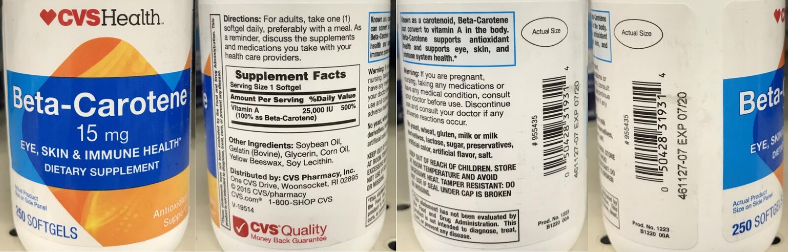 CVS Health Beta-Carotene 15 mg | SuppCo