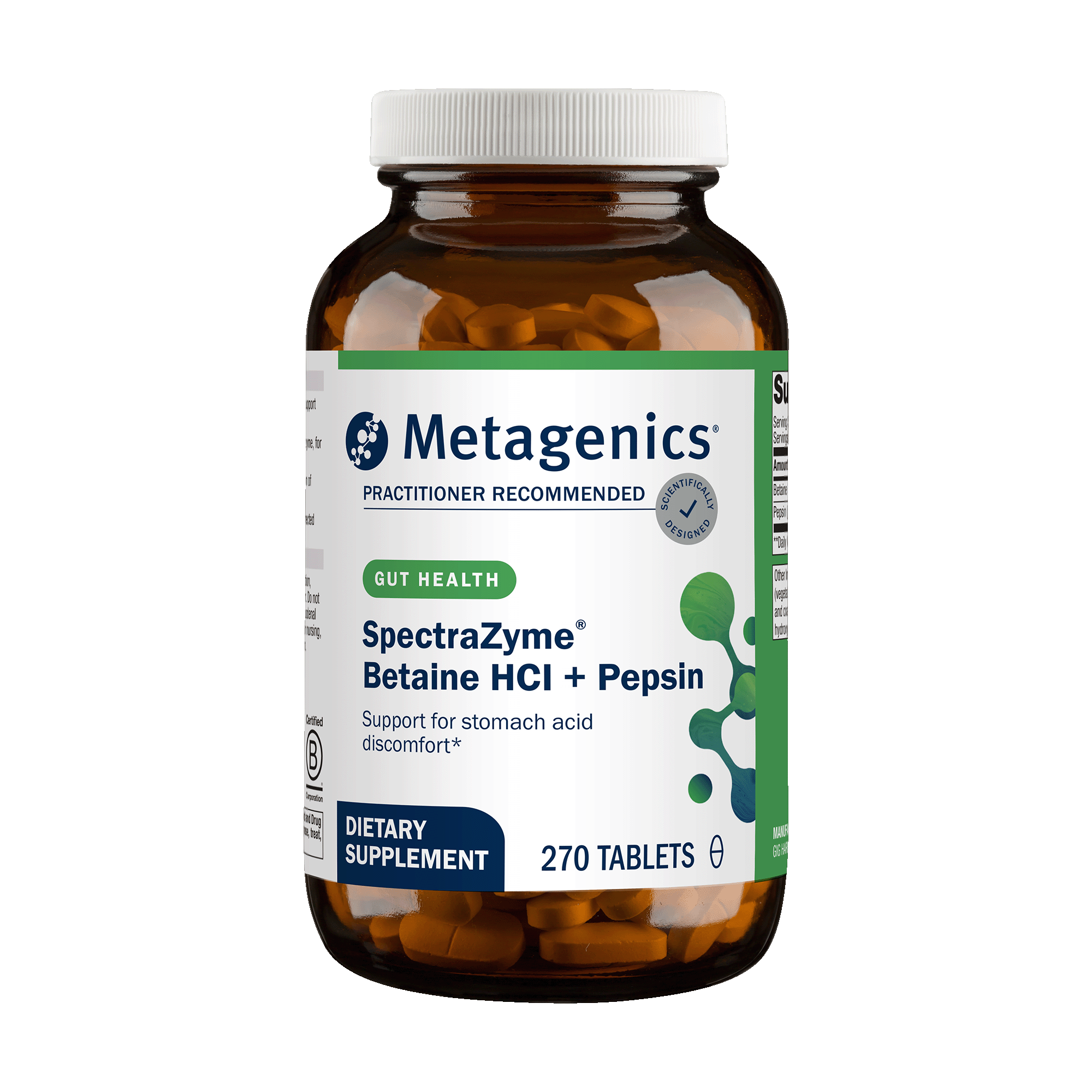 SpectraZyme® Betaine HCI + Pepsin Supplement | Metagenics