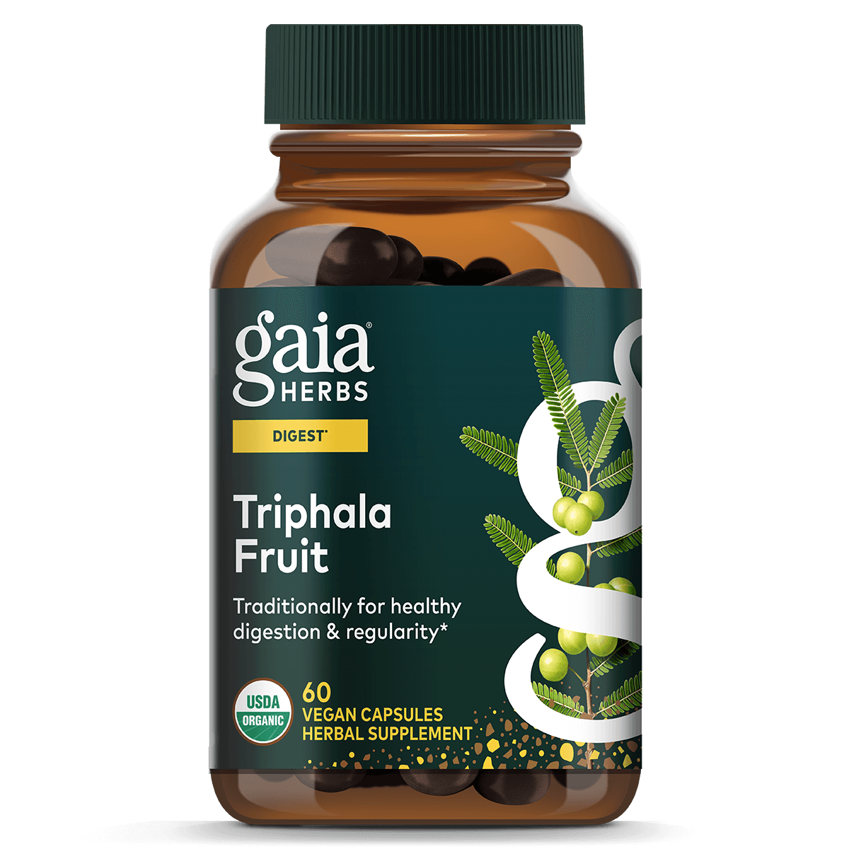 Organic Triphala, Amla Herbal Capsules for Digestive Support
