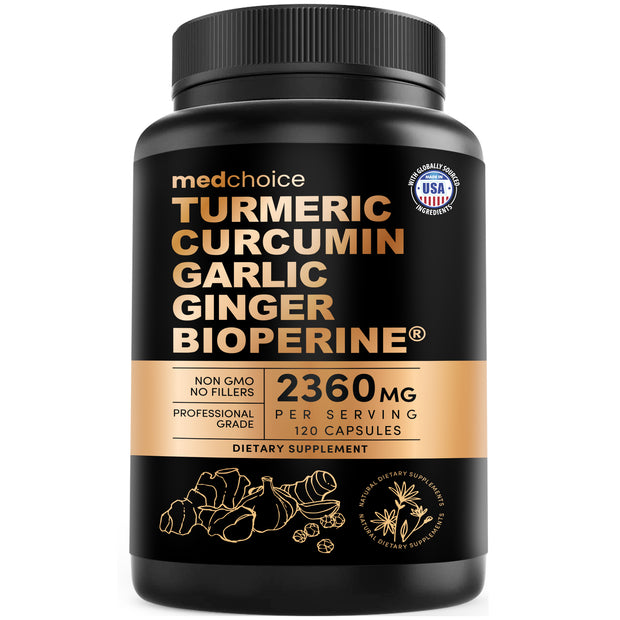 MedChoice 4-in-1 Turmeric and Garlic with Bioperine Capsules | SuppCo