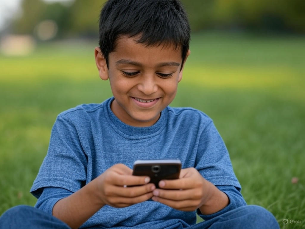 Child playing EduCade on tablet