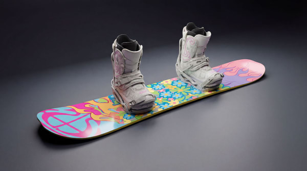 Board and boots closeup