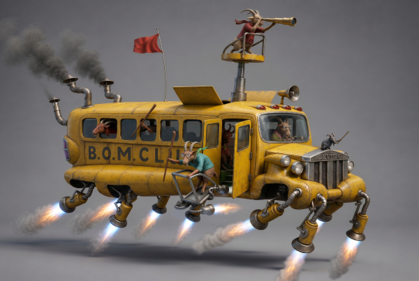 B.O.M. Club bus — 2026 render
