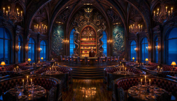 Bar and dining room