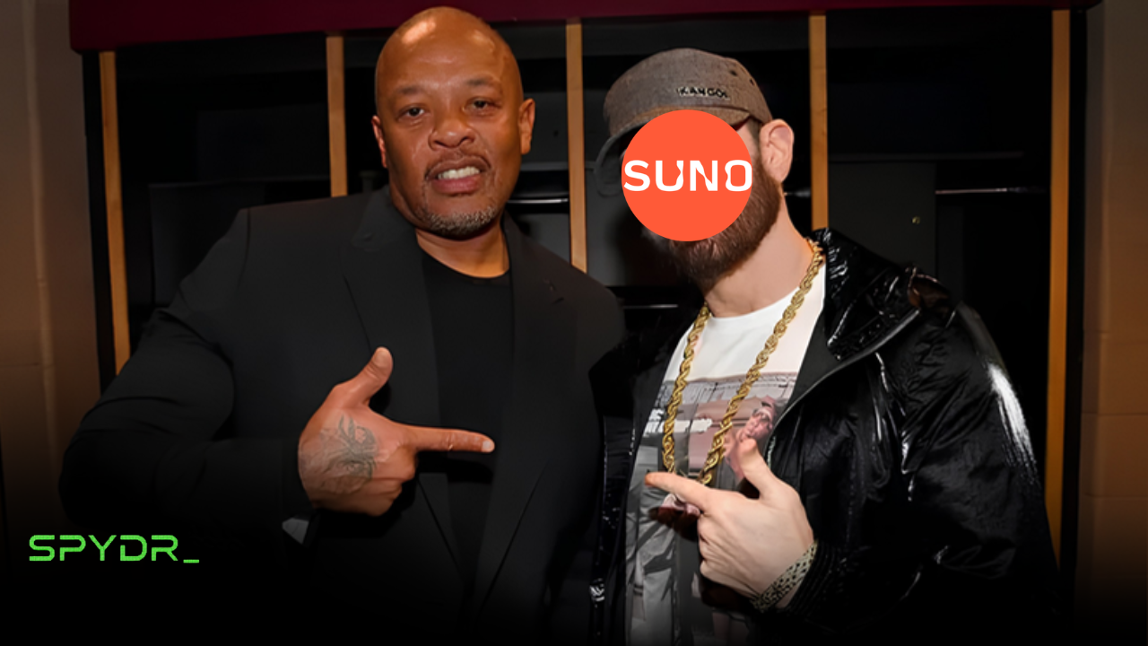 Dr. Dre in a recording studio discussing the impact of AI on music