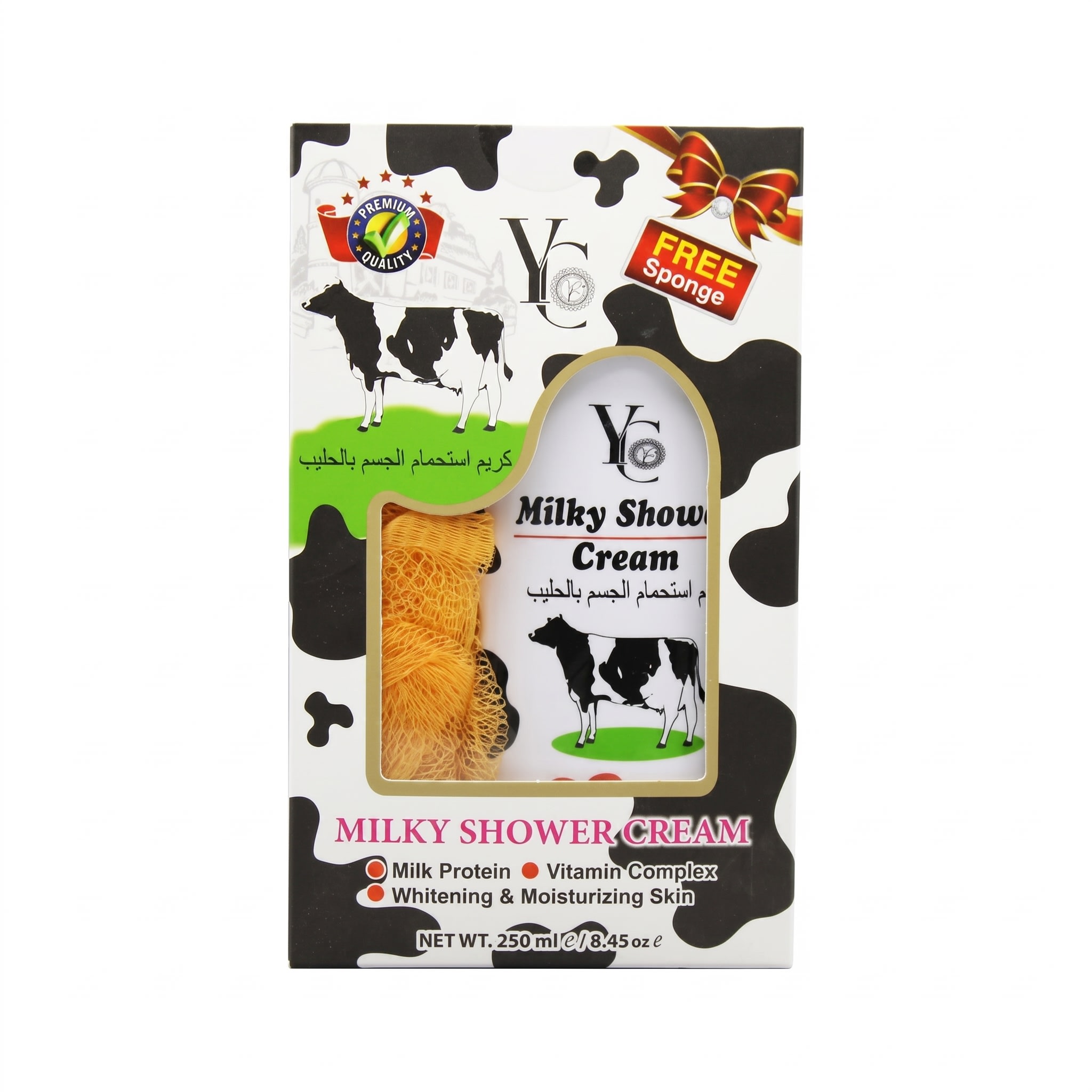 YC Milky Shower Cream 250ml (with Free Sponge)