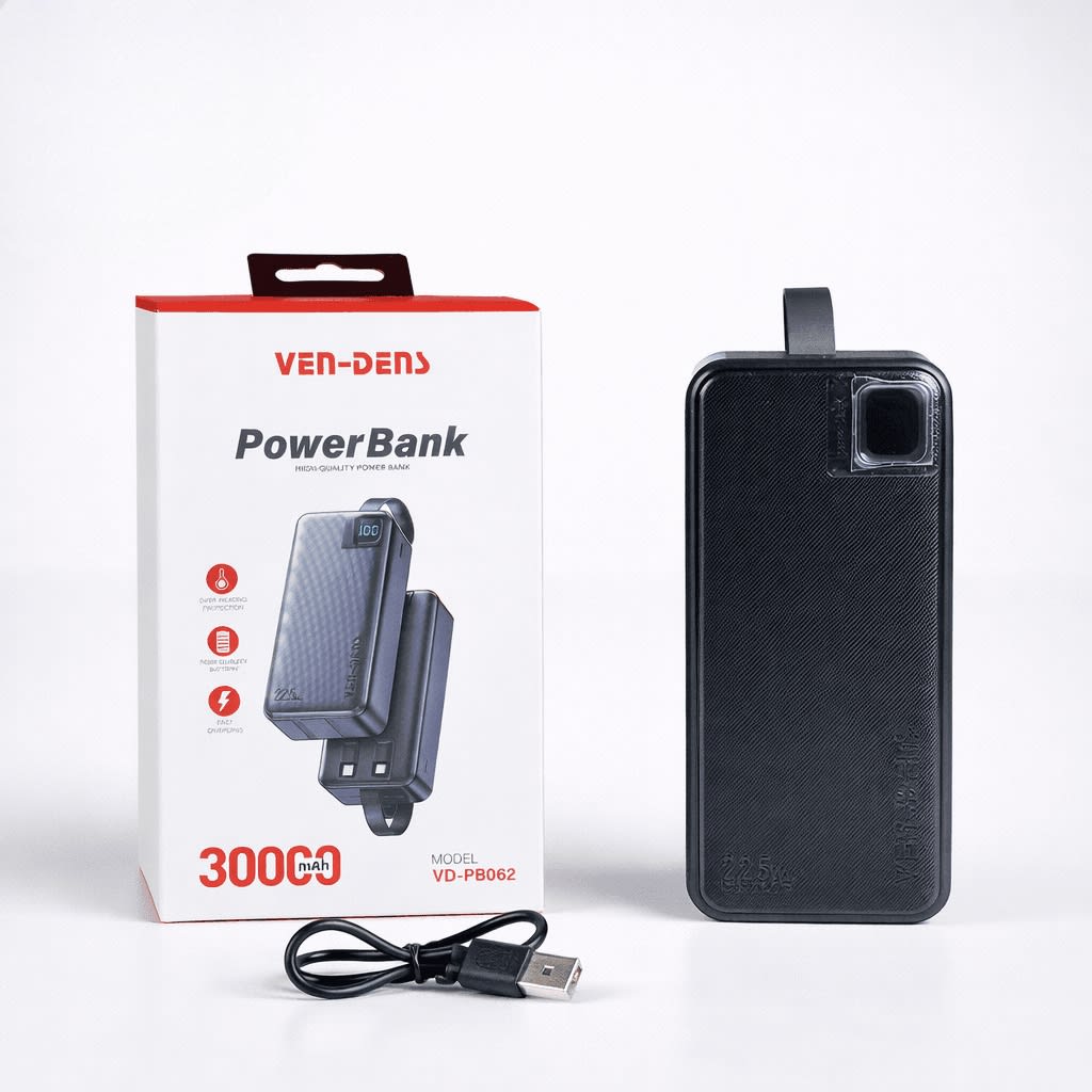 VEN-DENS 30000mAh Power Bank - Fast Charging Portable Charger - 2