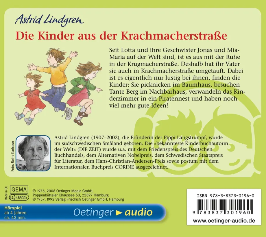 Die Kinder aus der Krachmacherstraße. Hörspielklassiker, 9783837301960