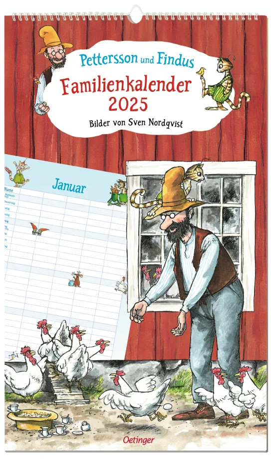 Pettersson und Findus. Familienkalender 2025, 4260512187453