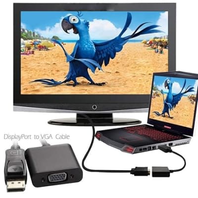 DisplayPort to VGA, DP to VGA Adapter with Gold-Plated Connector, VGA to Display Port to VGA Adapter for Laptop, Computer,