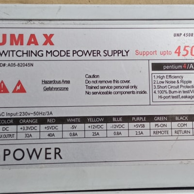 Buy UMAX nPOWER UNP 450R Switching Mode Powersupply(SMPS)
Output of 450w online at best price in India - Computer9
