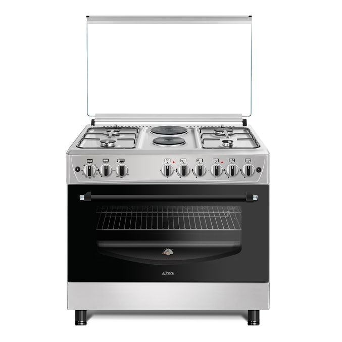 CUISINIERE ASTECH EL42GEL 90/60 6FEUX 4FEUX GAZ & 2FEUX ELECTRIQUE